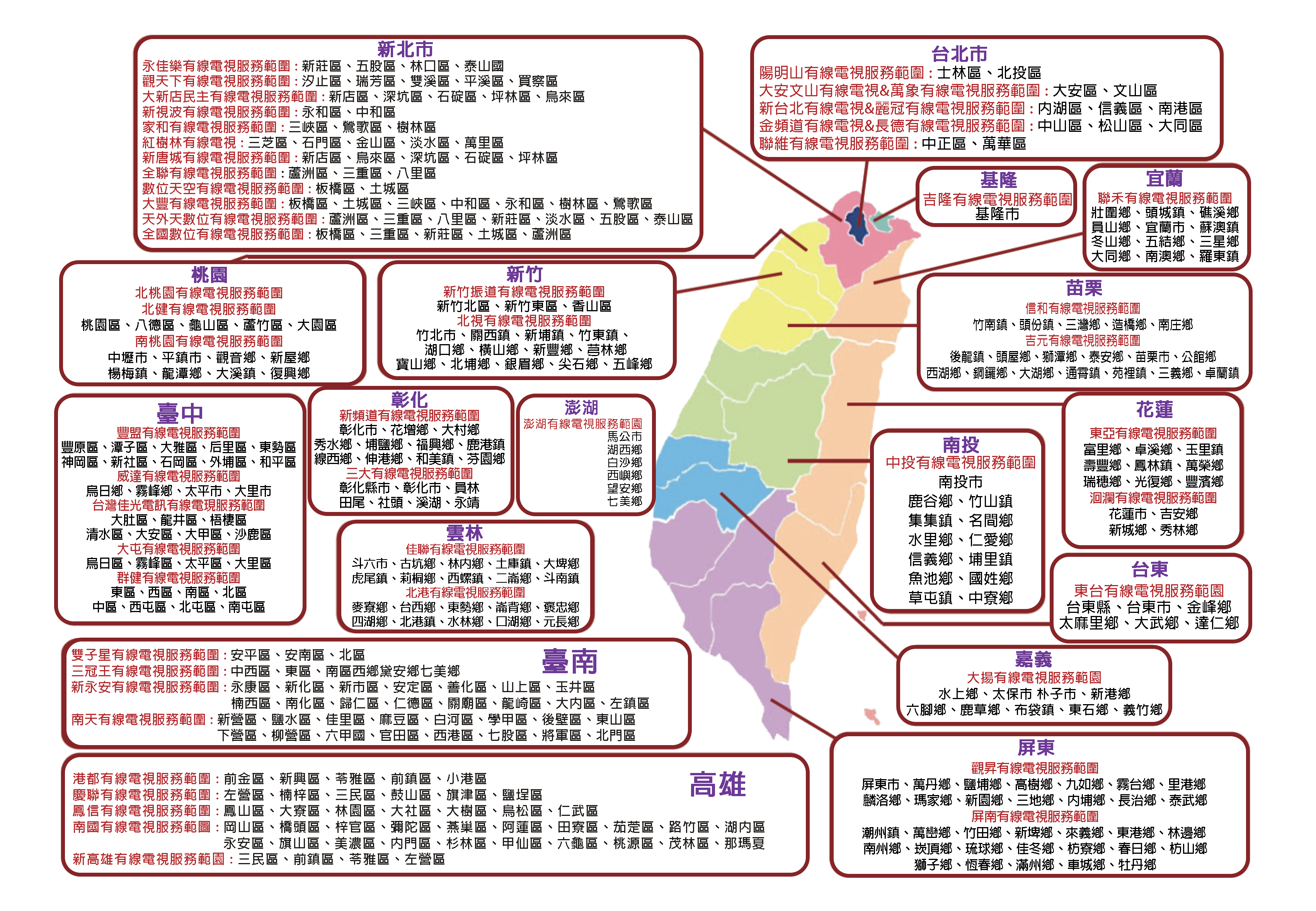 星樂活 全台有線電視收視範圍